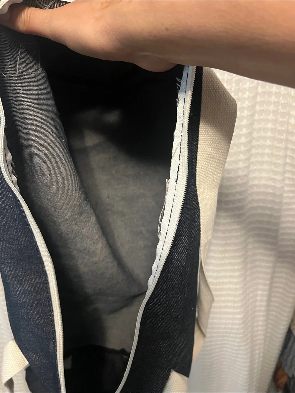 PRIVATE PARTY Black Gym & Juice Canvas Duffle with Cream Straps